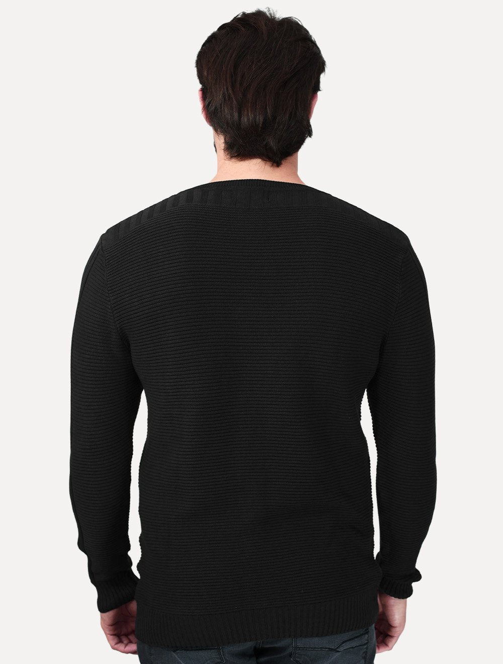 Suéter Dixen Masculino Tricot Nervura Ombro Preto