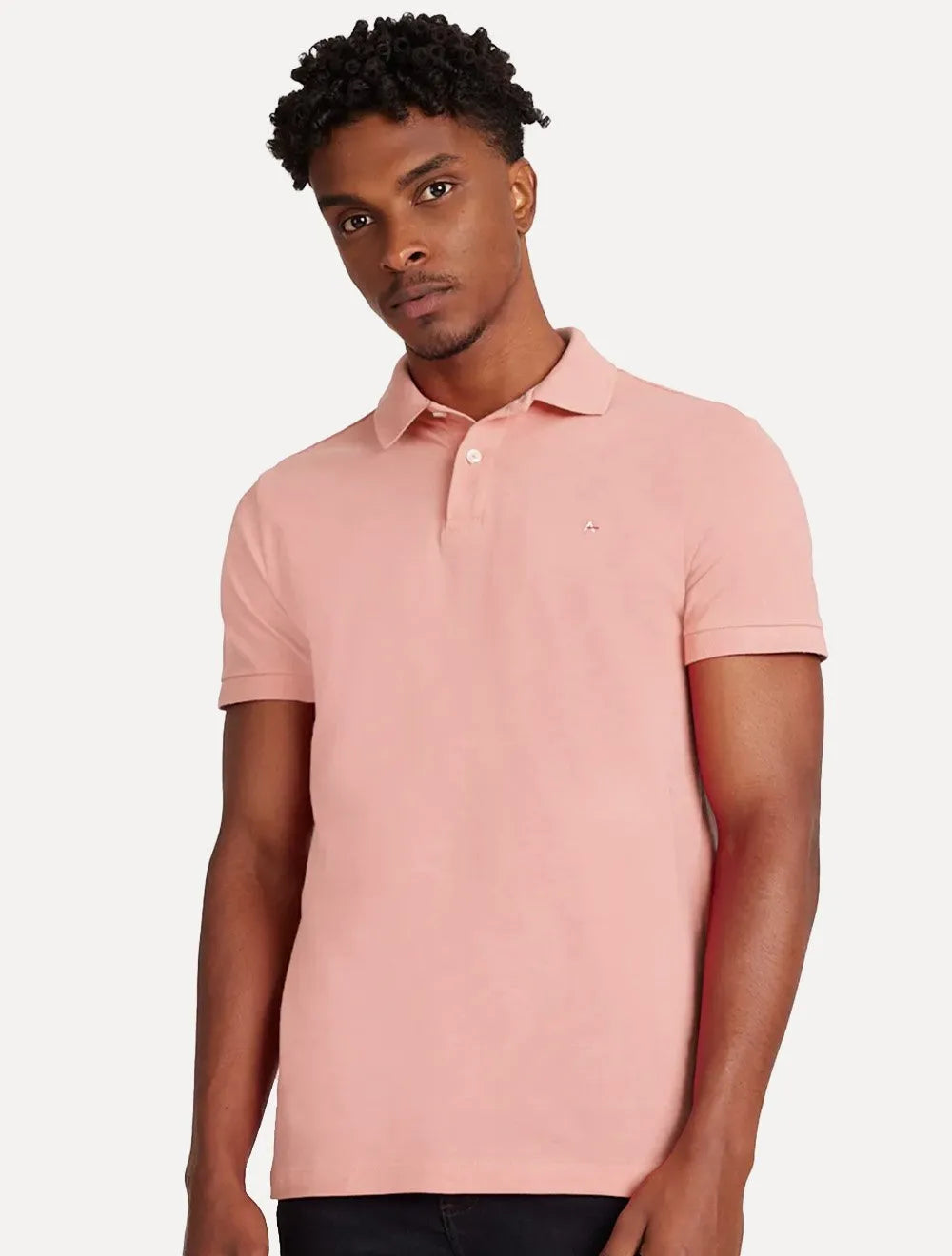 Polo Aramis Masculina Basic Piquet Rosa Claro