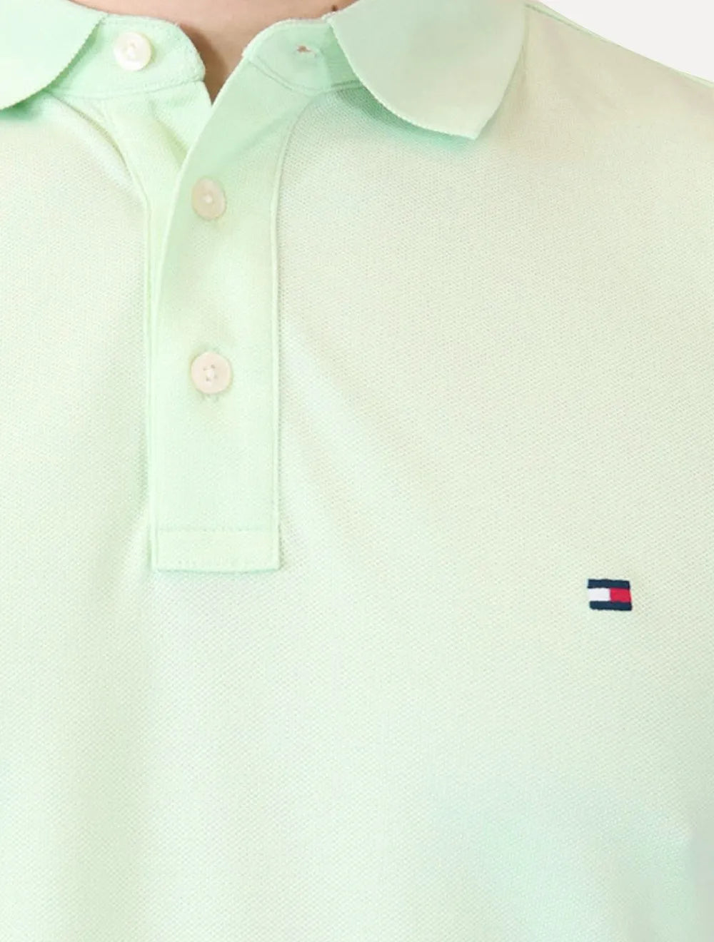 Polo Tommy Hilfiger Masculina Slim Piquet 1985 Opal Verde Claro