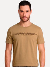 Camiseta John John Masculina Slim Fit Route Cáqui Escuro