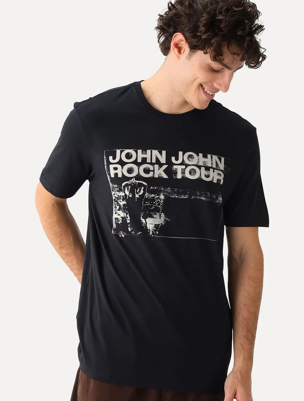 Camiseta John John Masculina Regular Red Tour Preta