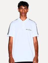 Polo Armani Exchange Masculina Regular Fit Logo Signature Branca