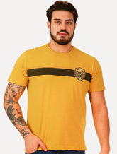 Camiseta Osklen Masculina Regular Brasão Futebol Amarela