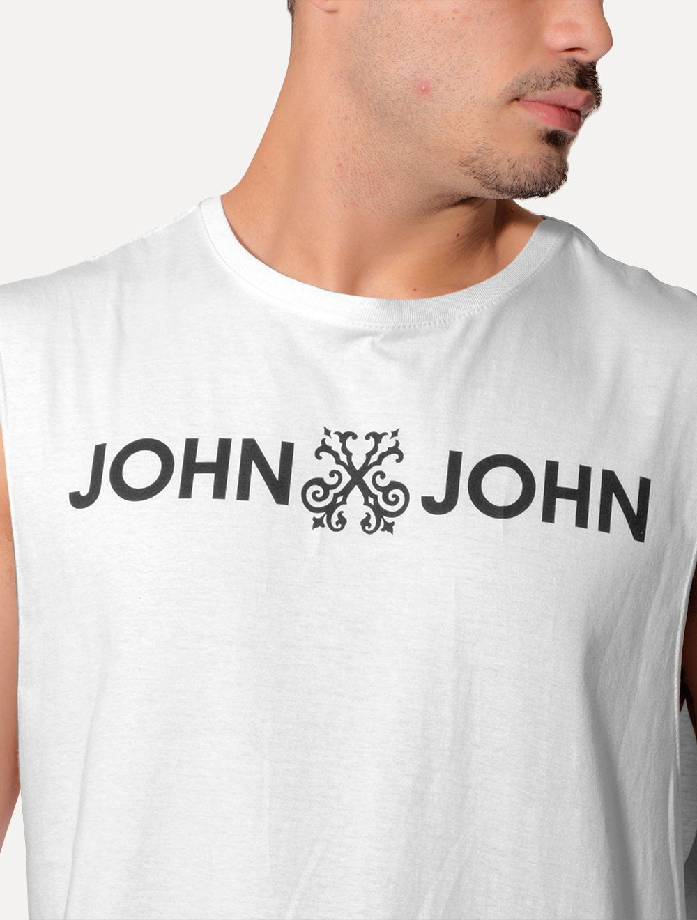 Regata John John Masculina JJ Logo Branca
