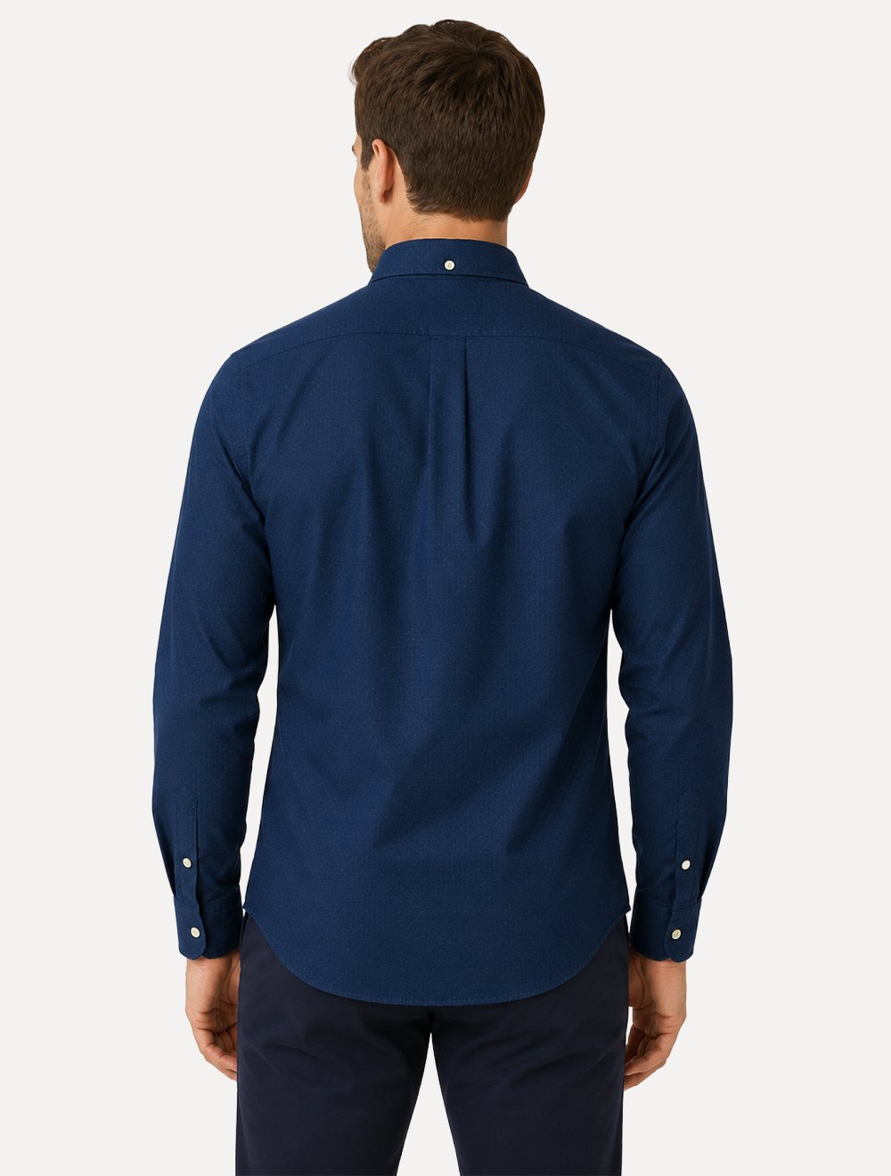 Camisa Tommy Hilfiger Masculina Slim Flex Pop Small Dobby Azul Marinho