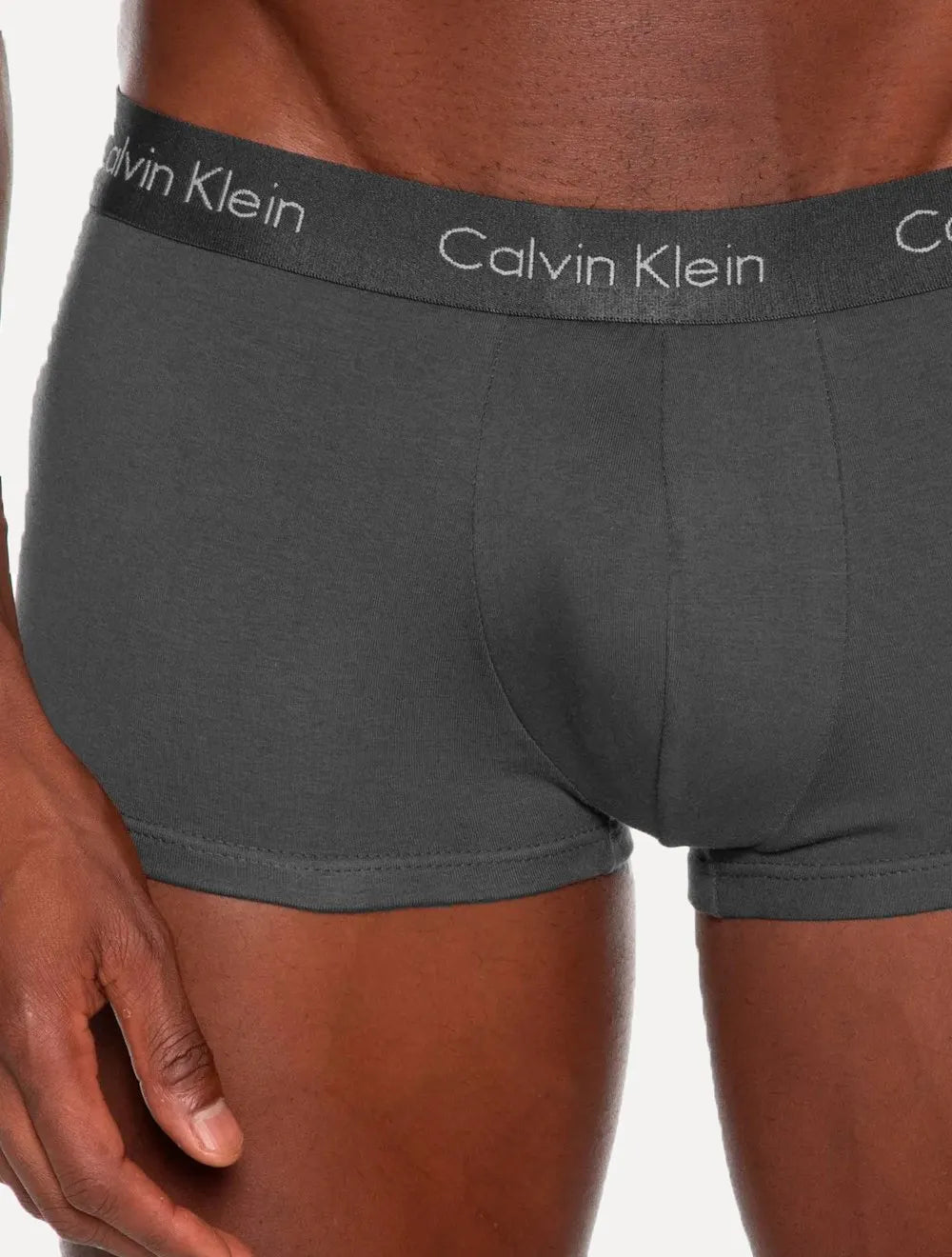 Cueca Calvin Klein Underwear Trunk Modal Logo Prata Grafite 1UN