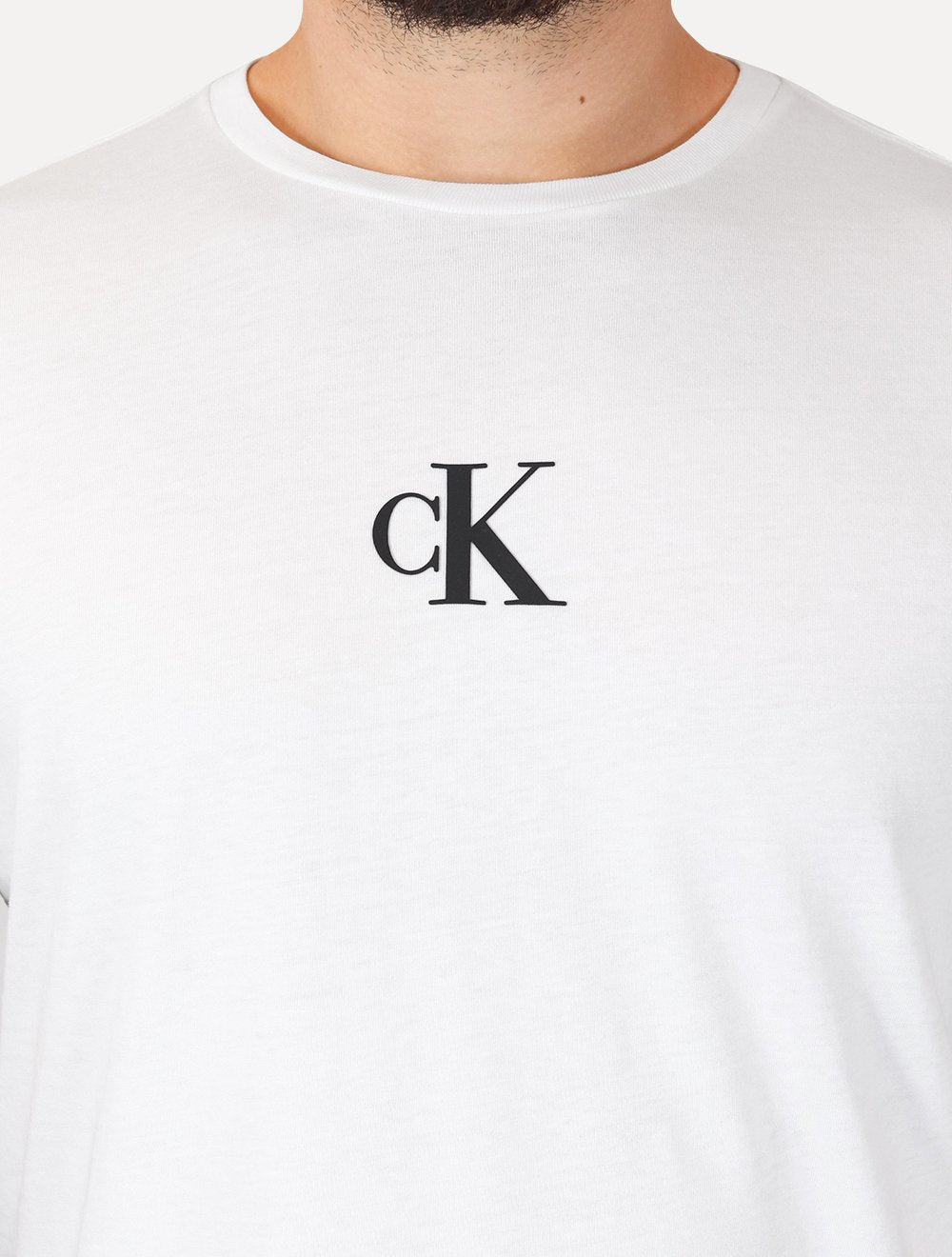 Camiseta Calvin Klein Jeans Masculina Logo CK Frontal Branca