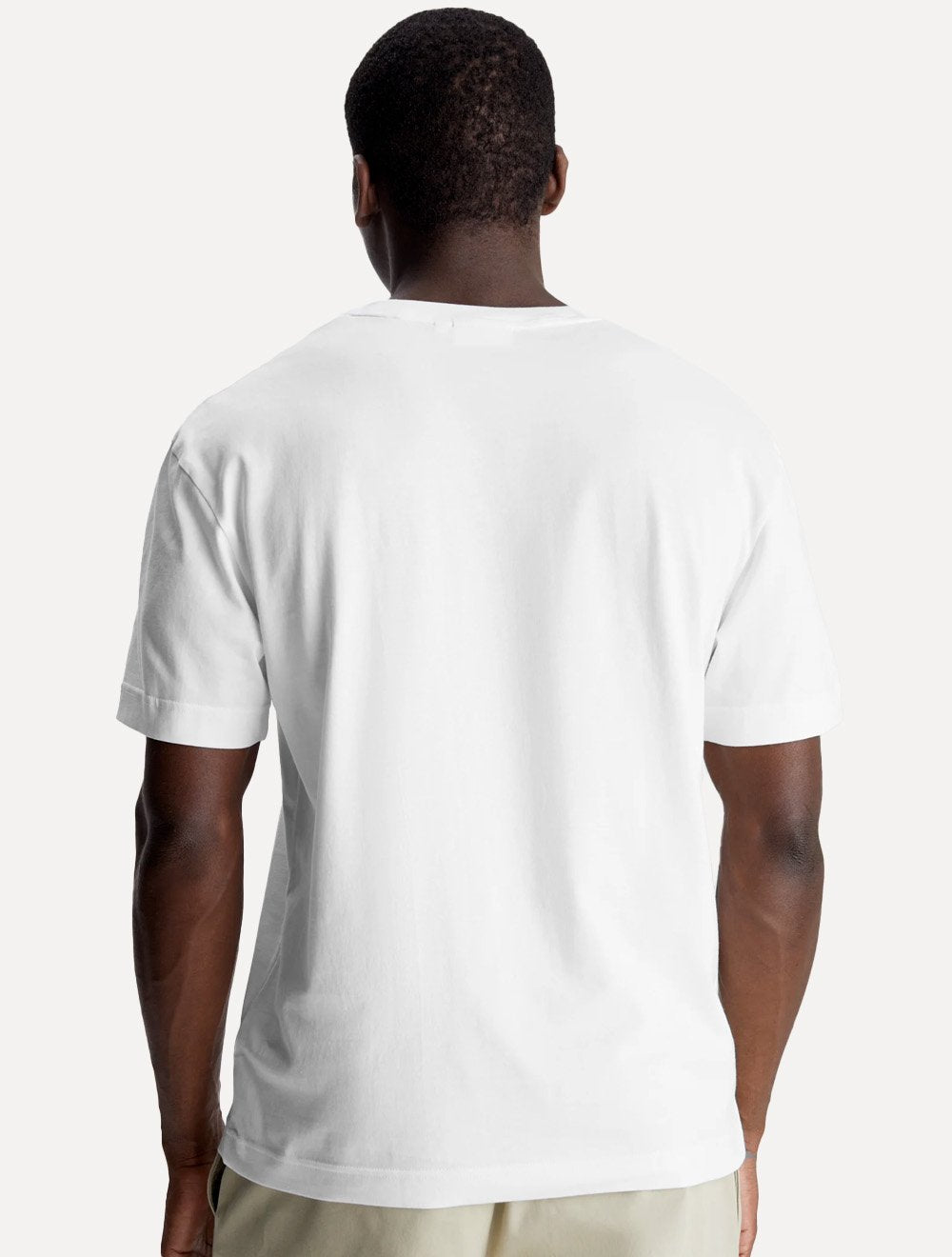 Camiseta Calvin Klein Masculina Egyption Cotton Rubber Patch Branca
