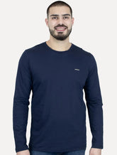 Camiseta Colcci Masculina Manga Longa Logo Azul Escuro