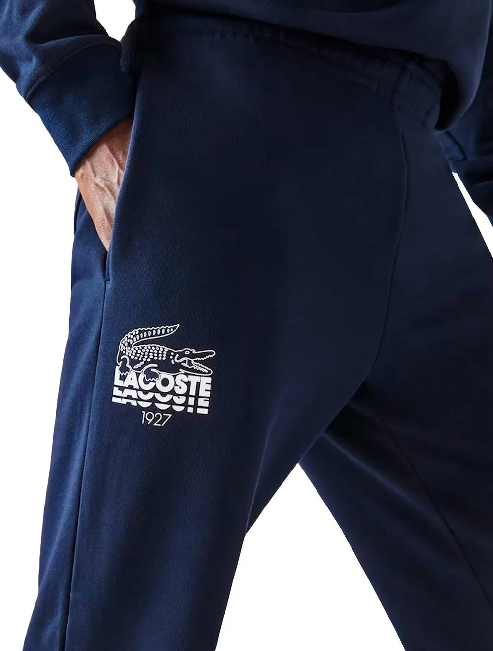 Calça Lacoste Moletom Masculina Croco Logo 1927 Azul Marinho