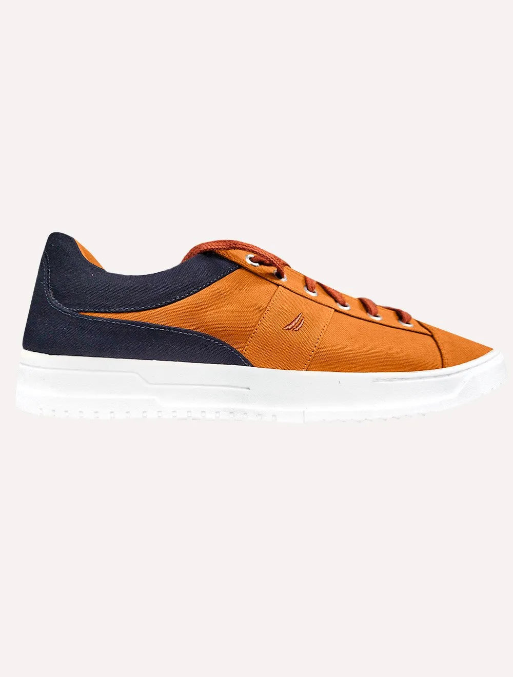 Tênis Nautica Masculino Logo Fanton Lona Caqui Escuro/Azul Marinho