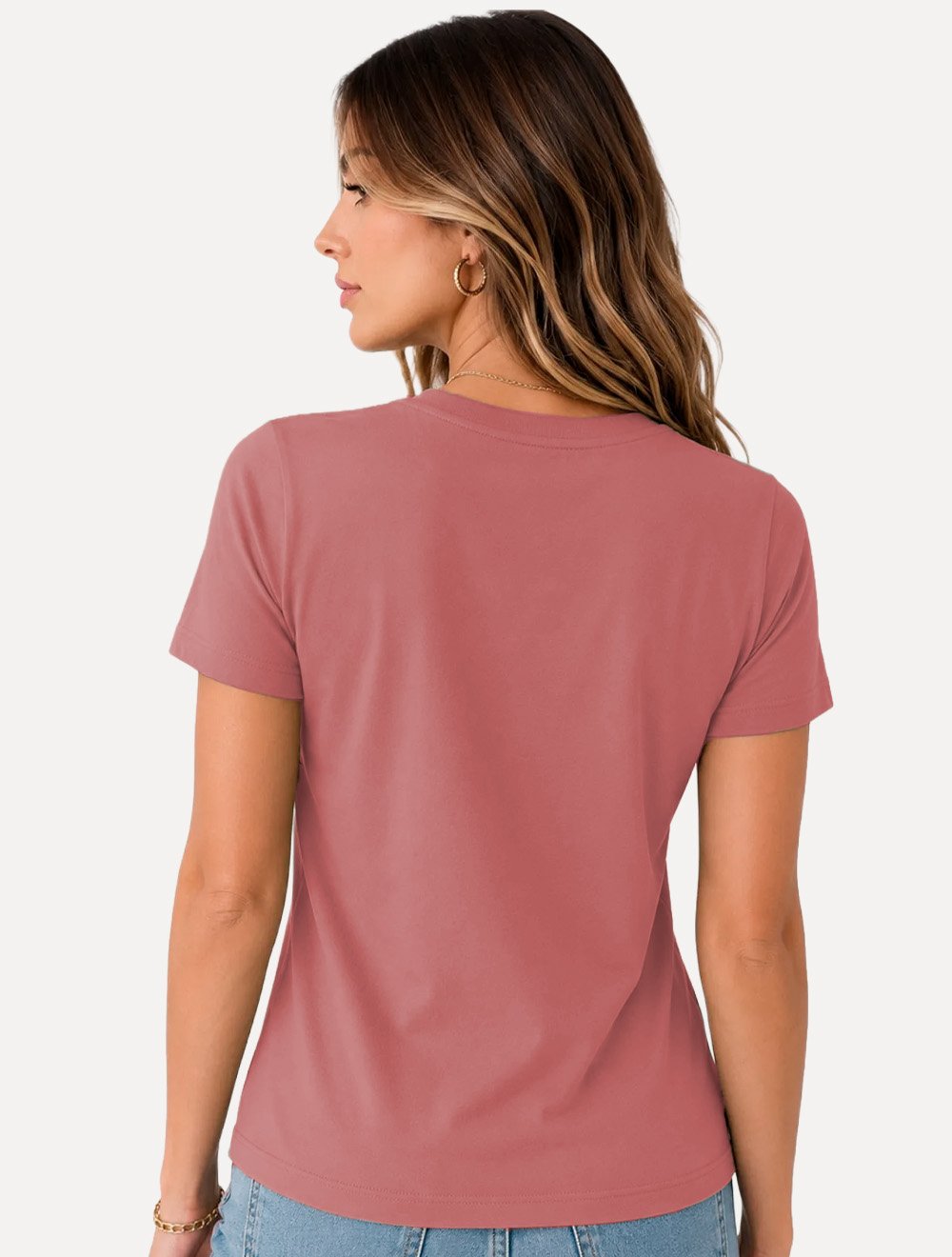 Camiseta Guess Feminina Patch Small Logo Rosa