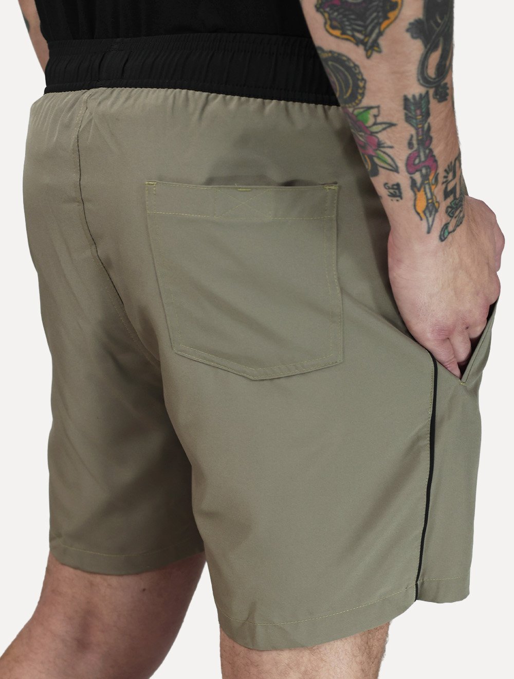 Short John John Masculino Relax Classico Cáqui Médio