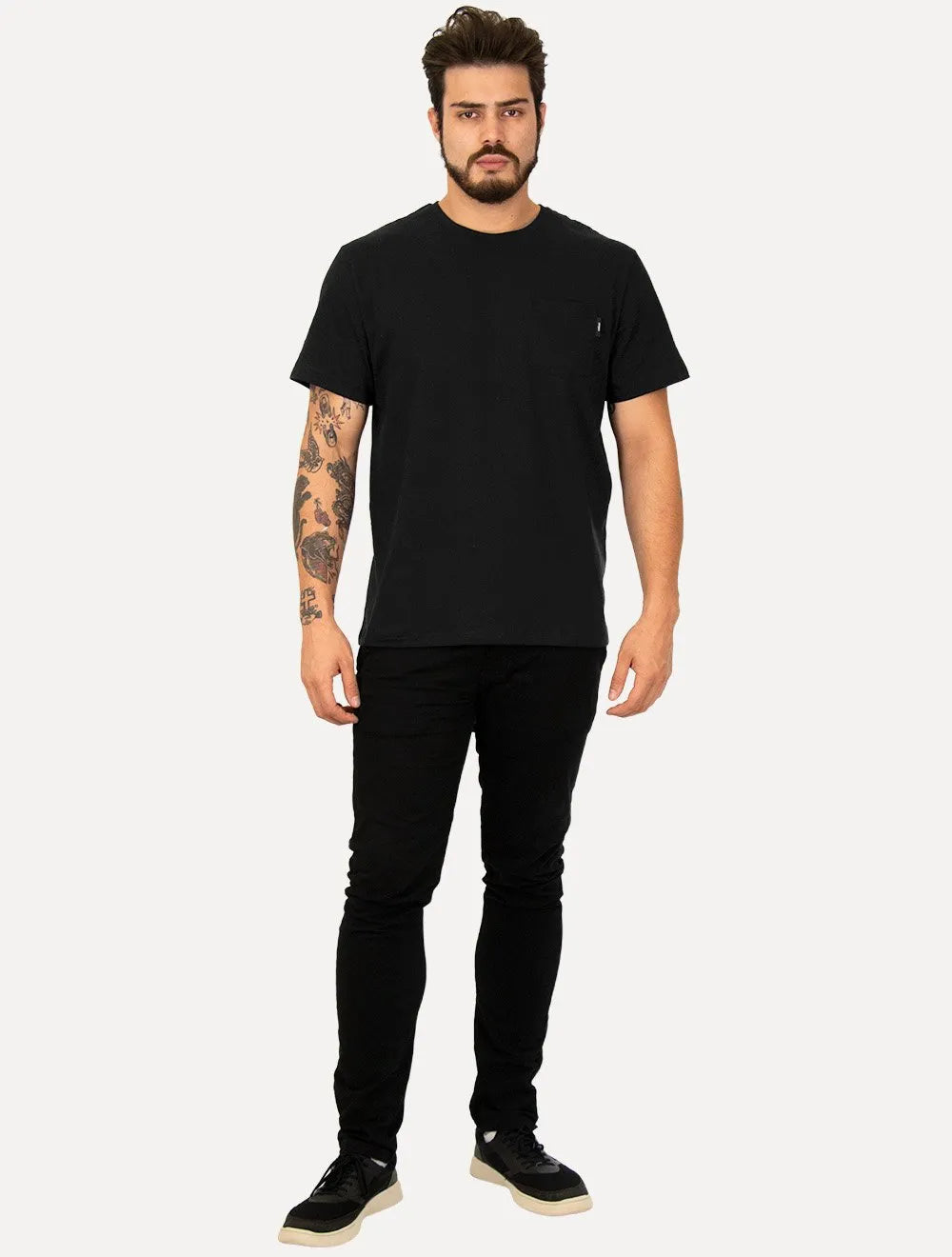 Camiseta Colcci Masculina Cotton Lateral Tag Pocket Preta