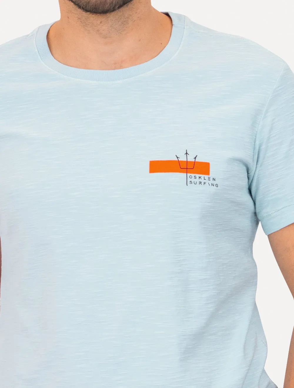 Camiseta Osklen Masculina Slim Rough Orange Sash Azul Claro