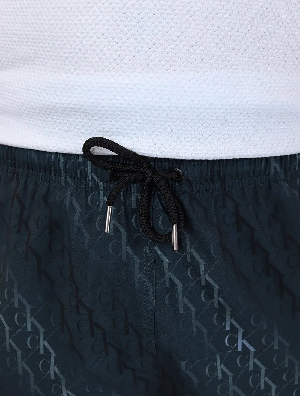 Short Calvin Klein Swimwear Masculino D'Água Elástico Monogram Preto