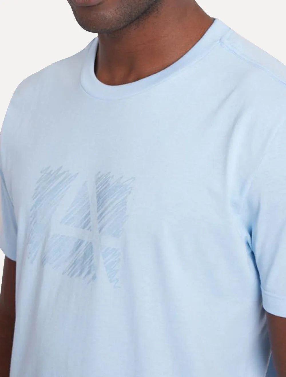 Camiseta Aramis Masculina Estampa Logo Rabisco Azul Claro