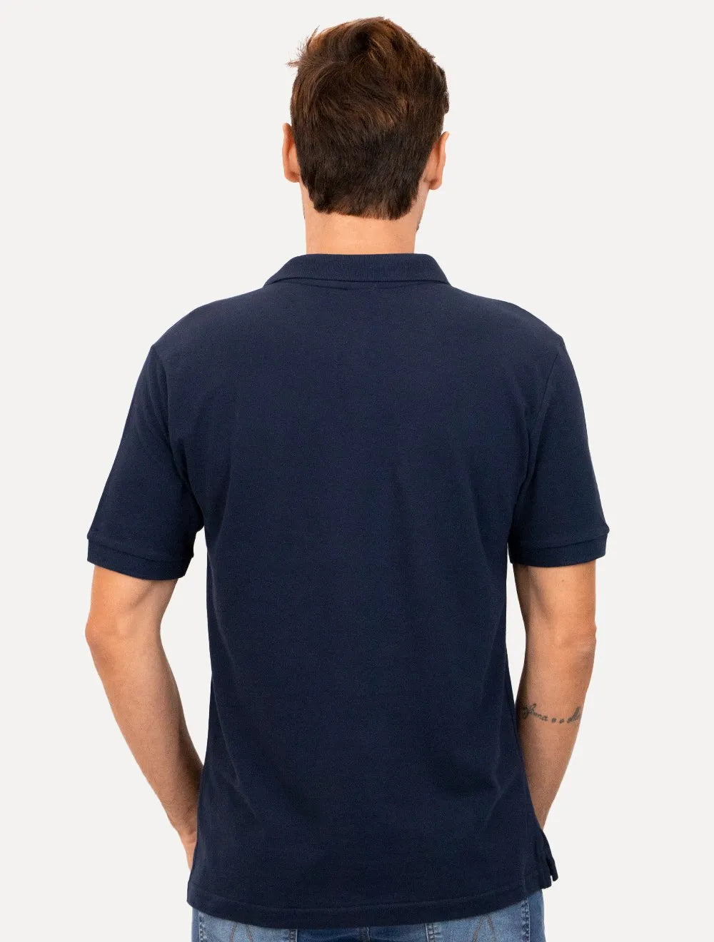Polo Aramis Masculina Basic Piquet Red Detail Azul Marinho