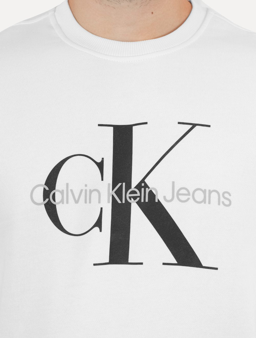 Moletom Calvin Klein Jeans Masculino Monograma Logo Branco
