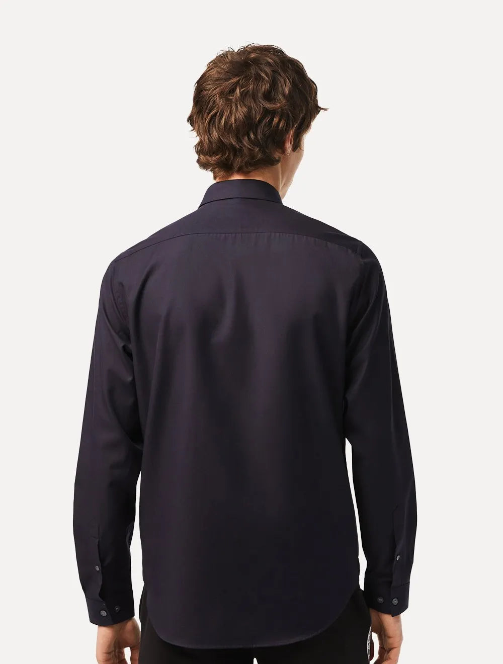 Camisa Lacoste Masculina Regular Poplin Cotton Pocket Mono Azul Marinho