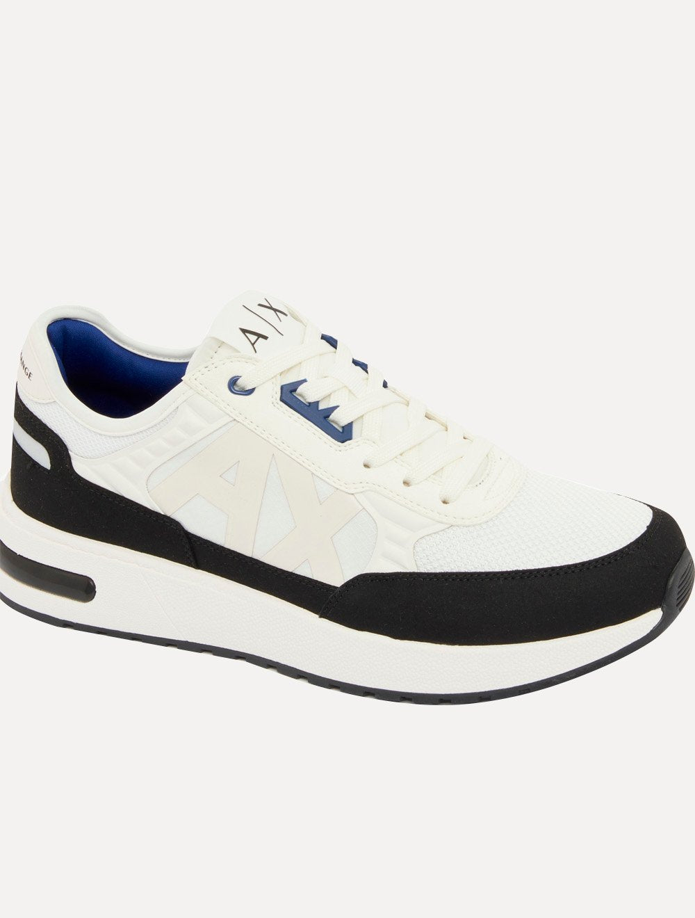 Tênis Armani Exchange Masculino Sneaker AX Maxi Logo Off White/Black