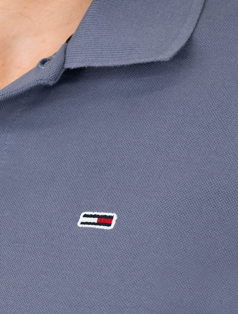 Polo Tommy Jeans Masculina Piquet Regular Placket Azul Índigo