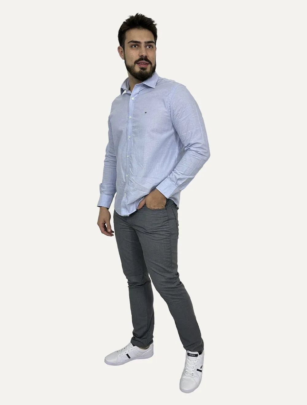 Calça Dudalina Masculina Alfaiataria Slim Viscose Grafite