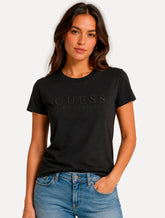 Camiseta Guess Feminina Los Angeles Embroidery Logo Preta