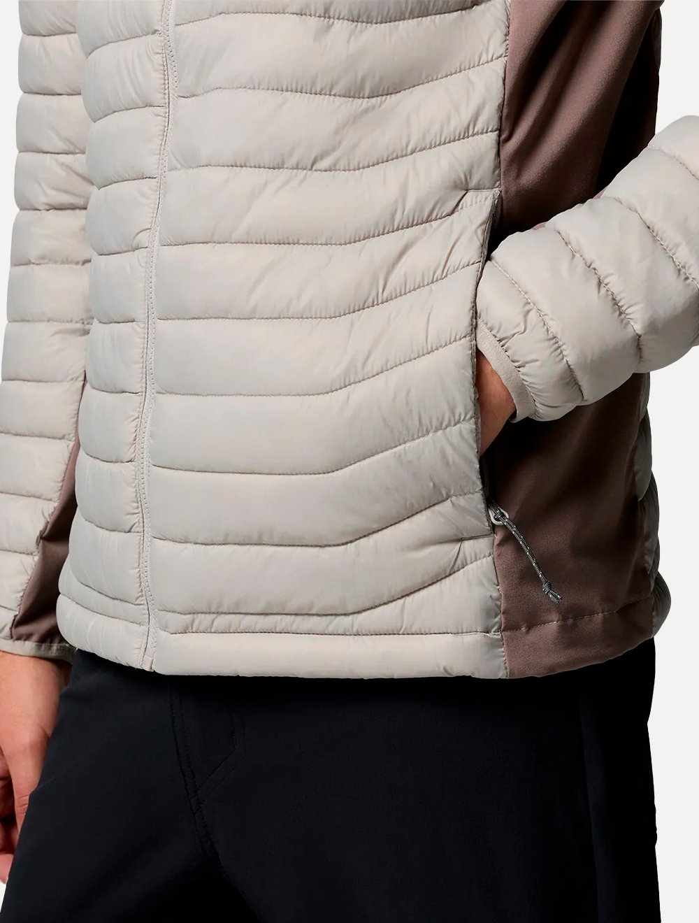 Jaqueta Columbia Masculina Powder Pass Hybrid Cinza Claro