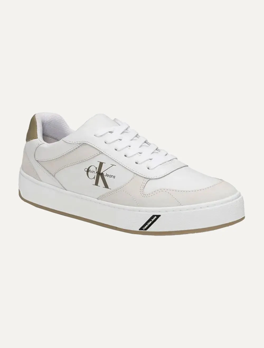 Tênis Calvin Klein Jeans Masculino Couro Sash Re Issue Logo Branco