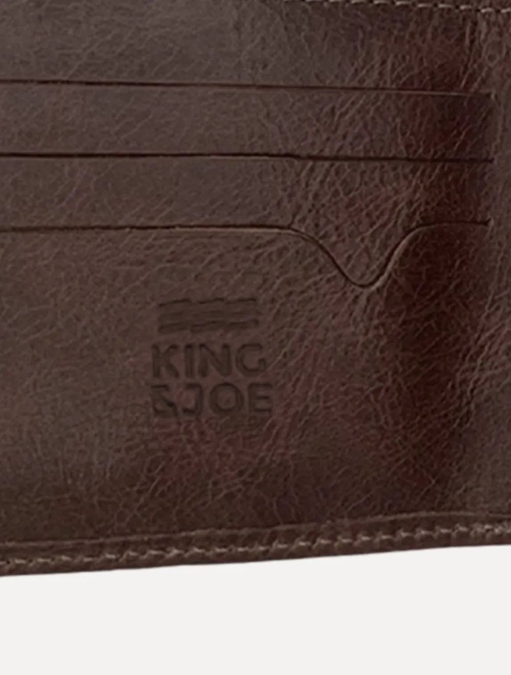 Carteira King & Joe Masculina Couro Rebite Logo Marrom Escuro