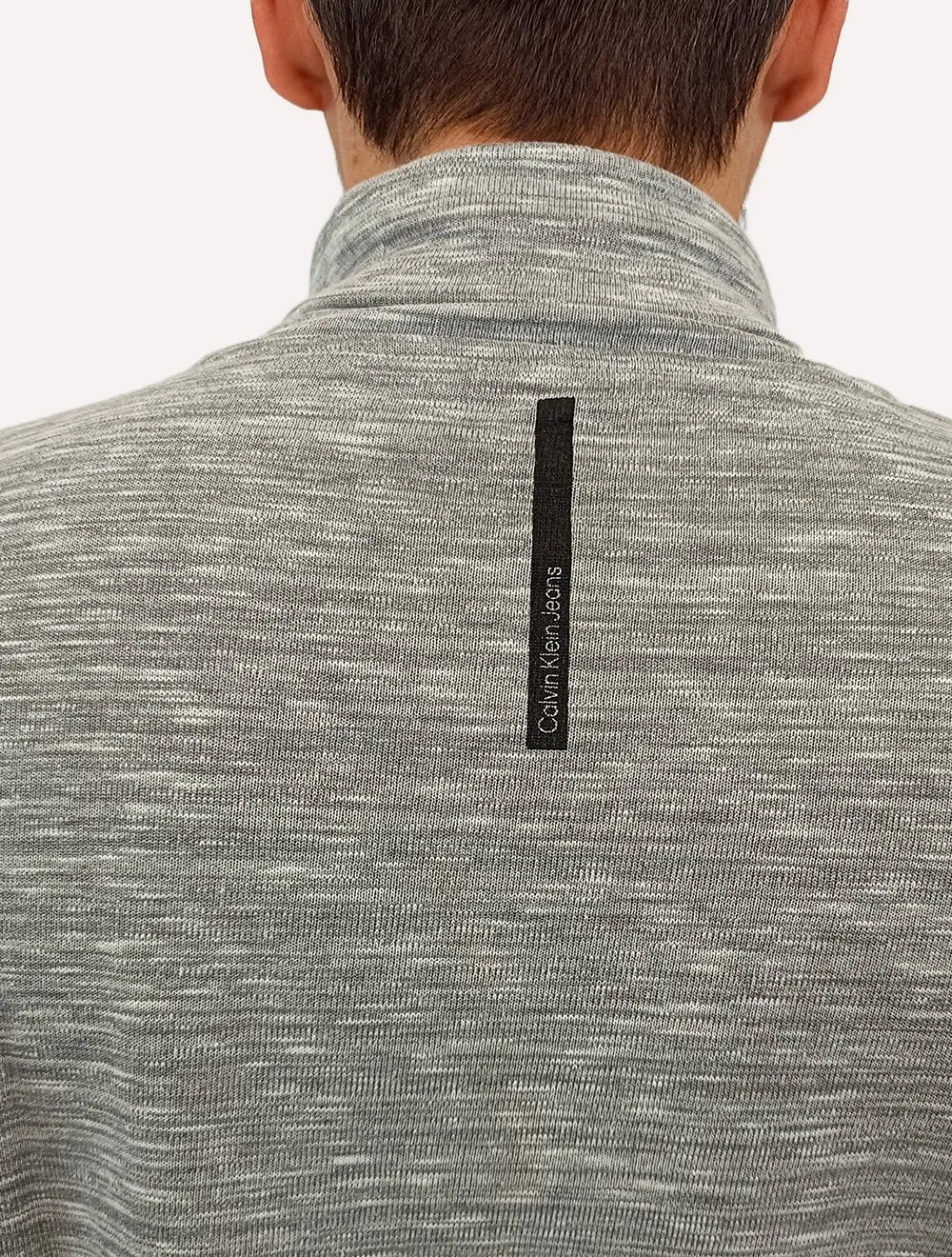 Blusa Calvin Klein Jeans Masculina Tricot Flamê Cinza Mescla