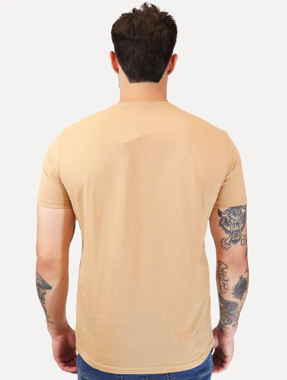 Camiseta King & Joe Masculina Pima Touch New Arrivals Logo Peito Laranja Claro