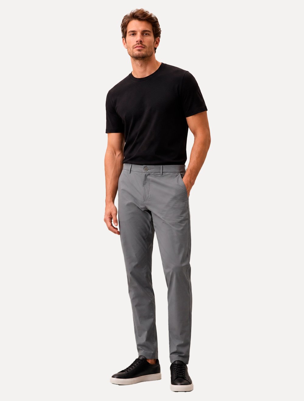 Calça Calvin Klein Masculina Alfaiataria Chino Chumbo