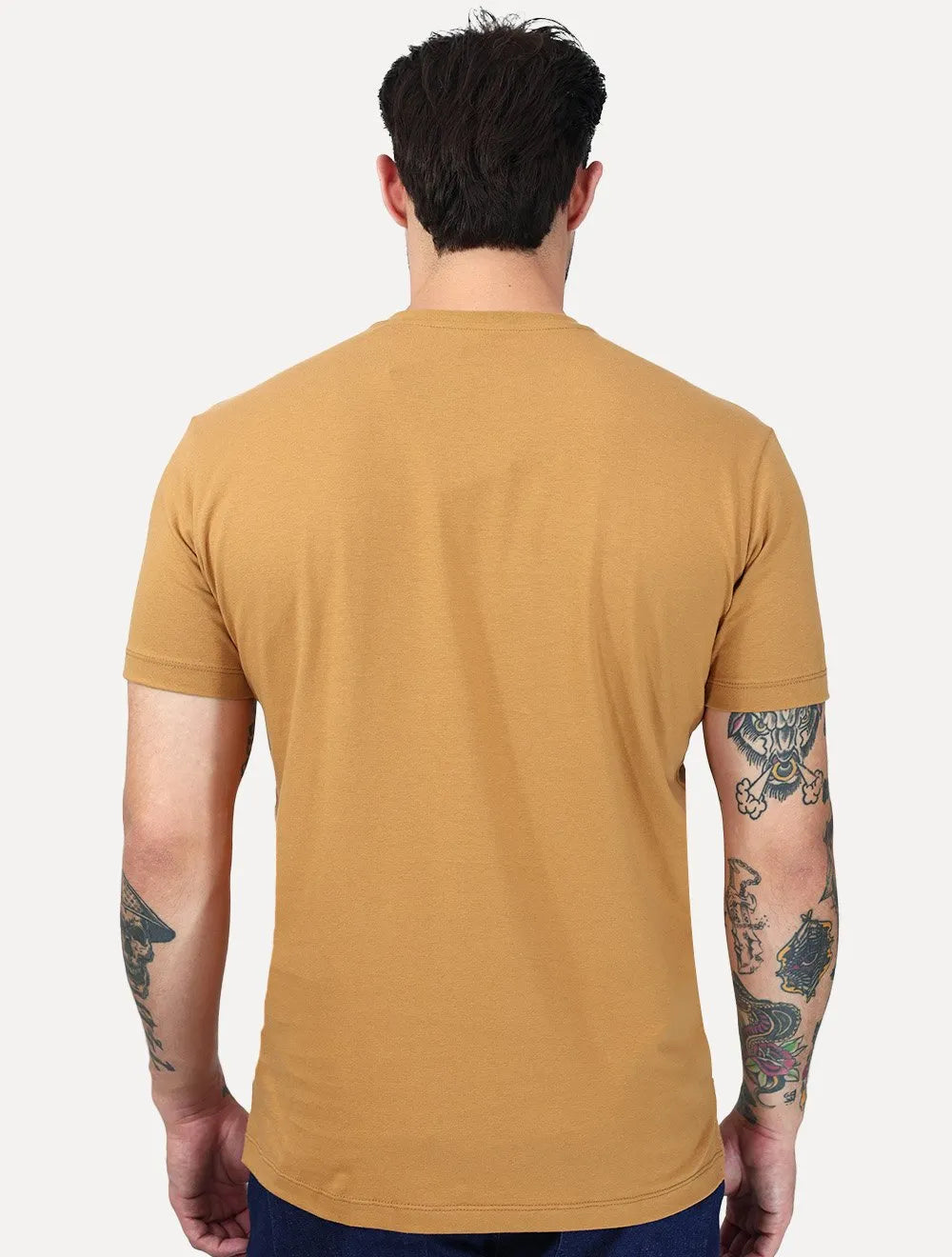 Camiseta K&J Black Cotton Flex Slim Caramelo