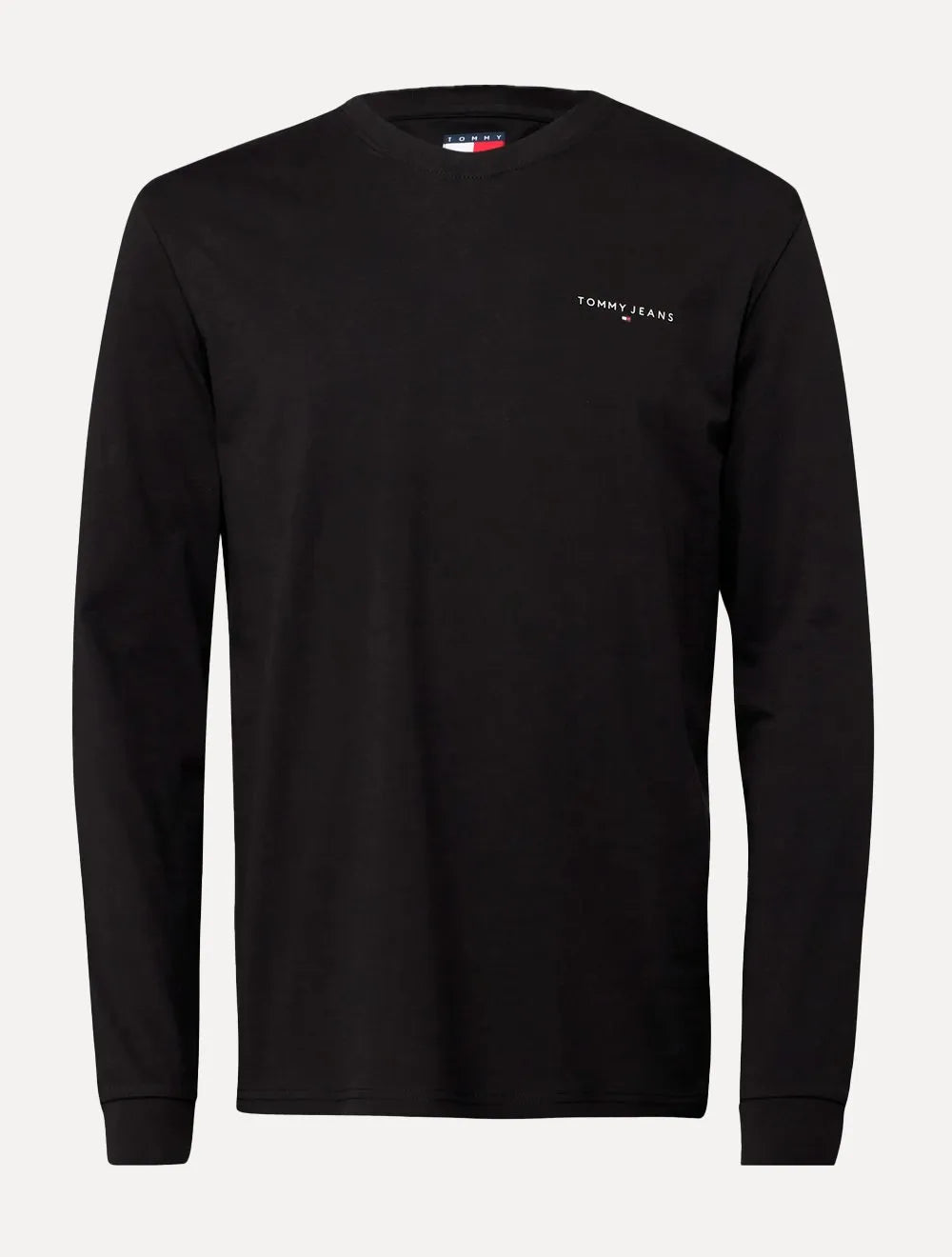 Camiseta Tommy Jeans Masculina Manga Longa Linear Chest Preto