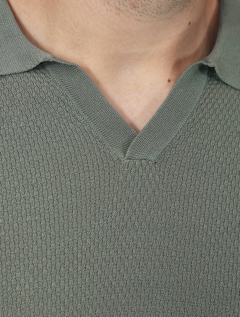 Polo Dixen Masculina Tricot Manga Curta Verde
