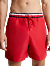 Short Tommy Hilfiger Masculino Medium Drawstring Waist Stripe Vermelho