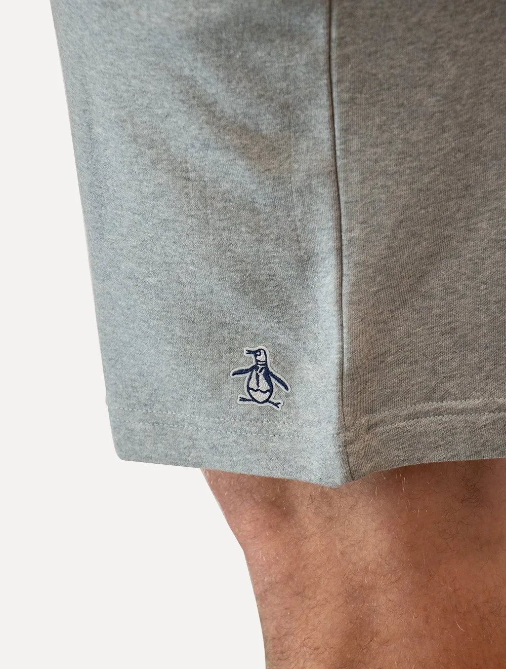 Bermuda Original Penguin Masculina Moletom Slim Patch Cinza Mescla
