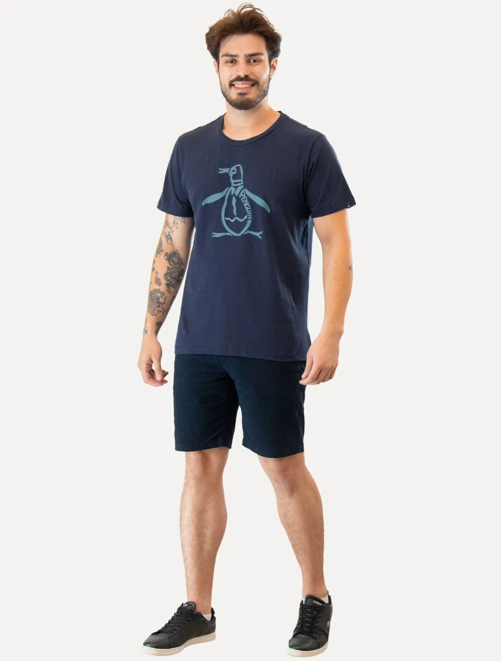 Camiseta Original Penguin Masculina Blue Mascot Logo Azul Marinho