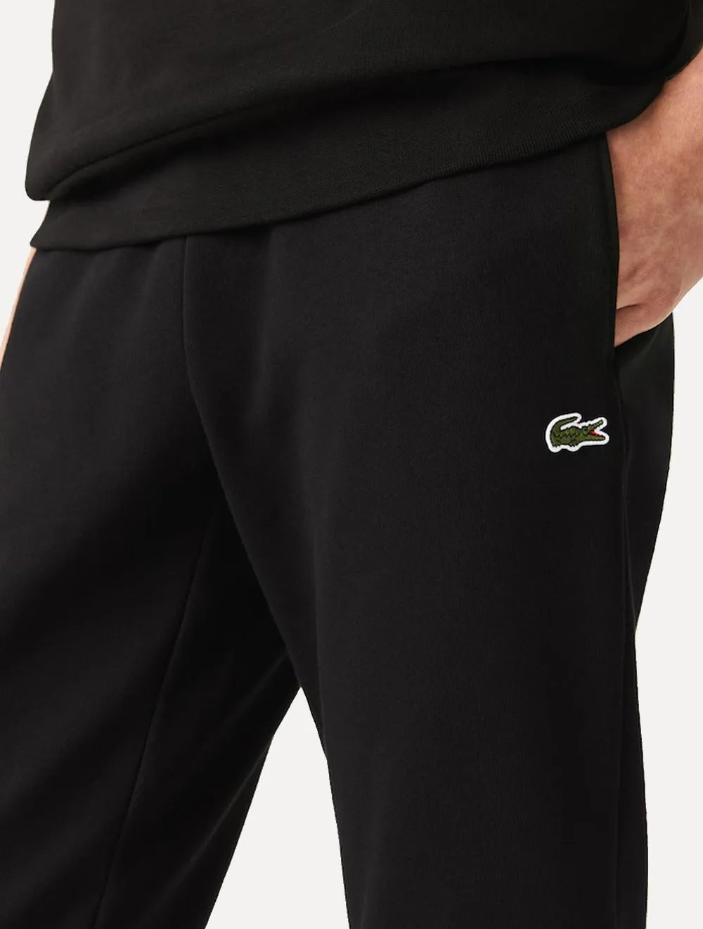 Calça Lacoste Masculina Moletom Sport Cotton Fleece Croco Preta