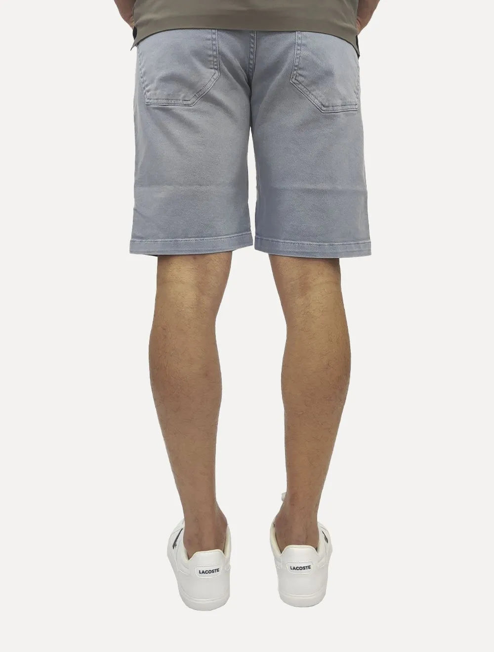 Bermuda Dudalina Masculina Jeans Slim 5 Pockets Tinturada Azul Claro