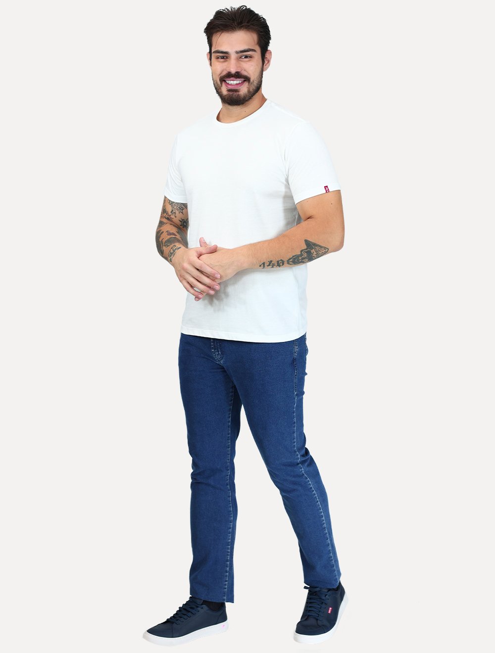 Camiseta Levis Masculina Slim Tag Sleeve Lisa Branca LB002 0141