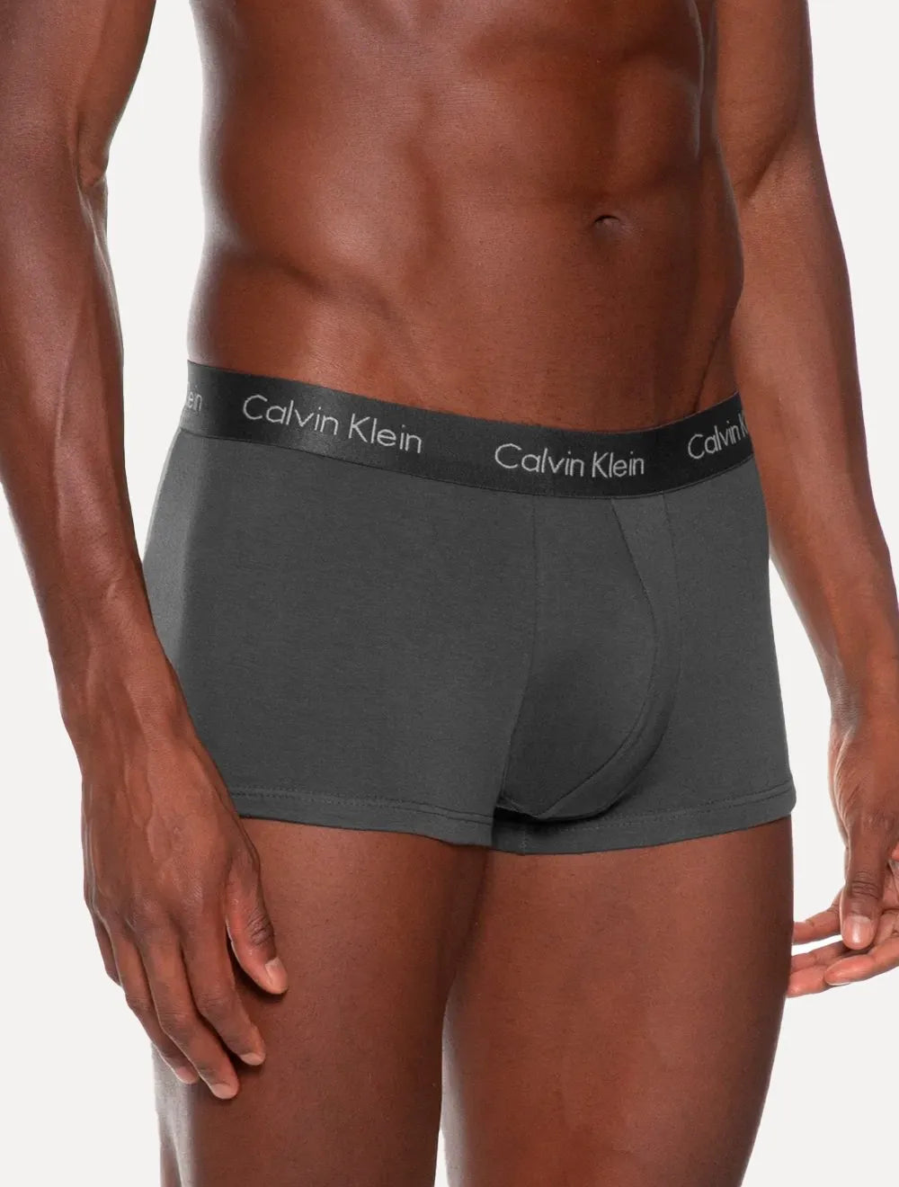 Cueca Calvin Klein Underwear Trunk Modal Logo Prata Grafite 1UN