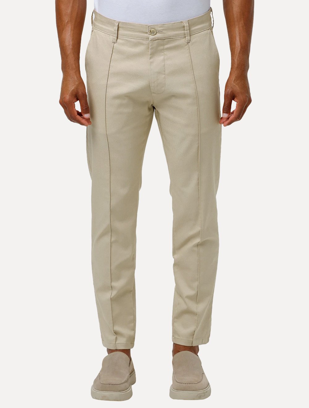 Calça K&J Black Masculina Casual Nervura Flex Twill Cáqui