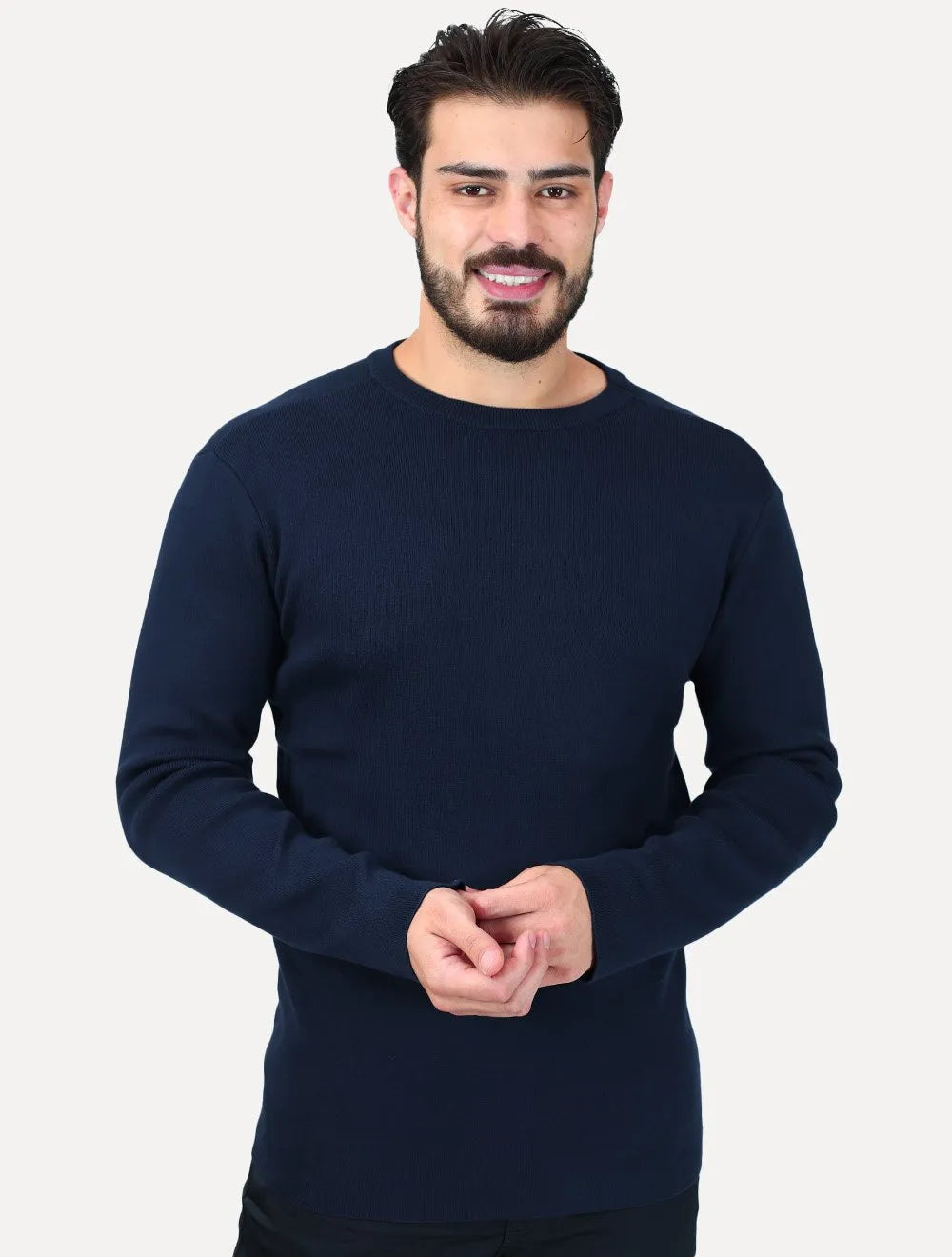 Blusa Osklen Masculina Manga Longa Tricot Solid Cotton Azul Marinho