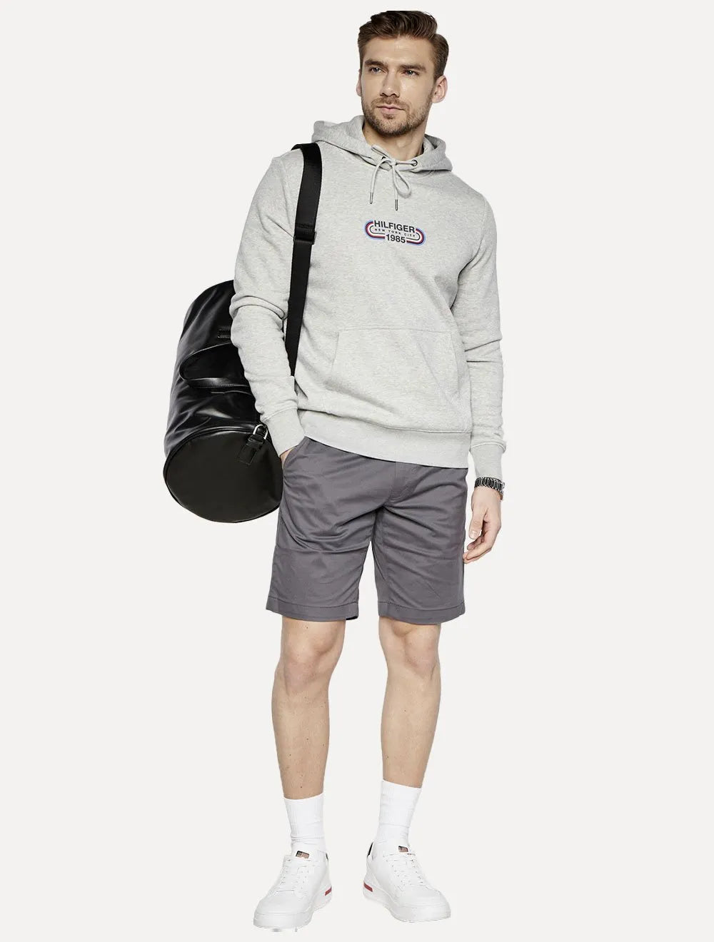 Moletom Tommy Hilfiger Masculino Track Graphic Hoodie Cinza Mescla