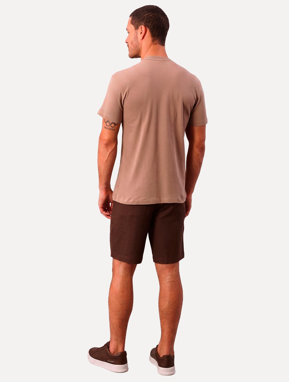 Bermuda Calvin Klein Jeans Masculina Botão 5 Pockets Marrom Escuro