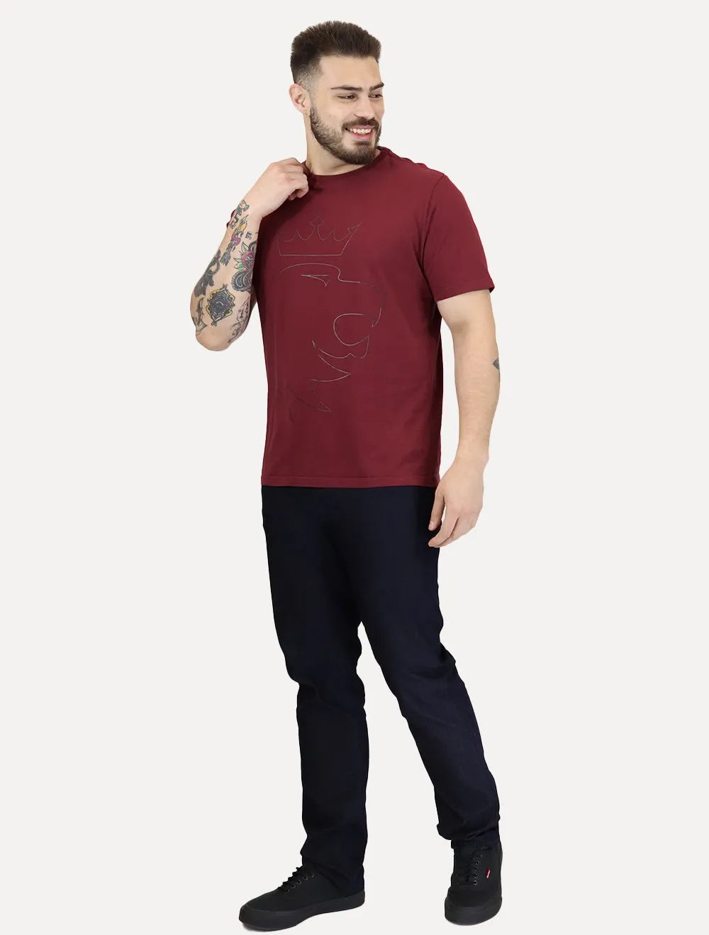 Camiseta Von der Volke Masculina Origineel Outline Crown Marsala