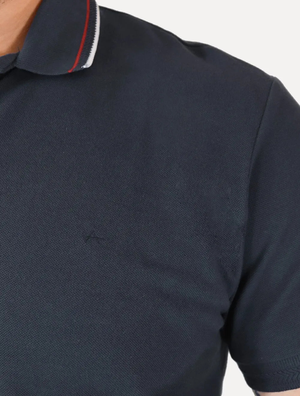 Polo Aramis Masculina Piquet Gola Duo Frisos Azul Marinho